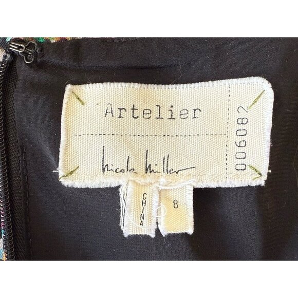 Artelier Nicole Miller Round Neck Long Sleeve Pullover Dress Women's Sz 8 - Picture 8 of 11